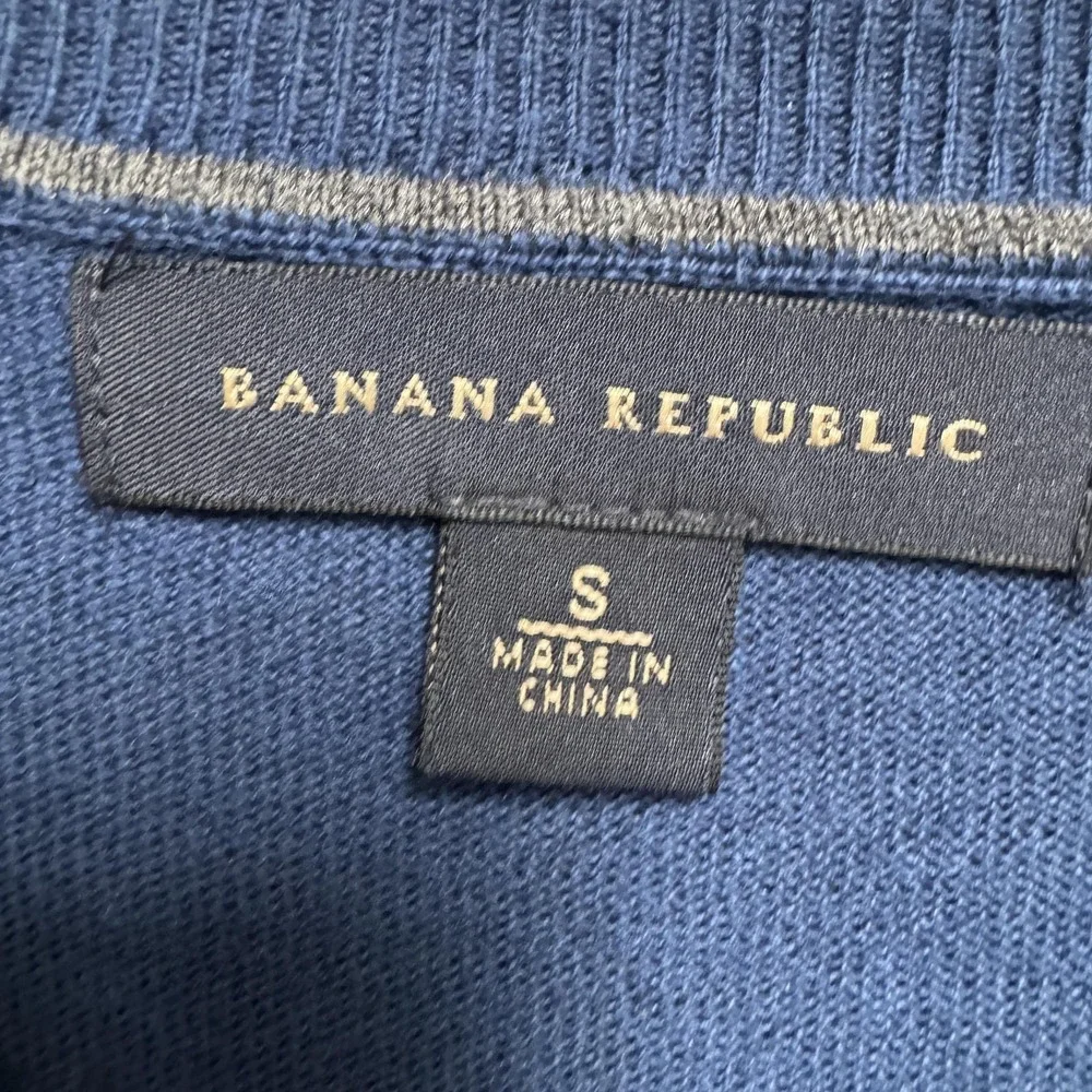 Banana Republic Sweater Mens Small Blue Argyle V Neck Lightweight‎ Knit Pullover